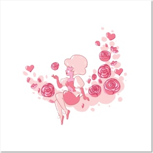 Pink Diamond with roses Posters and Art